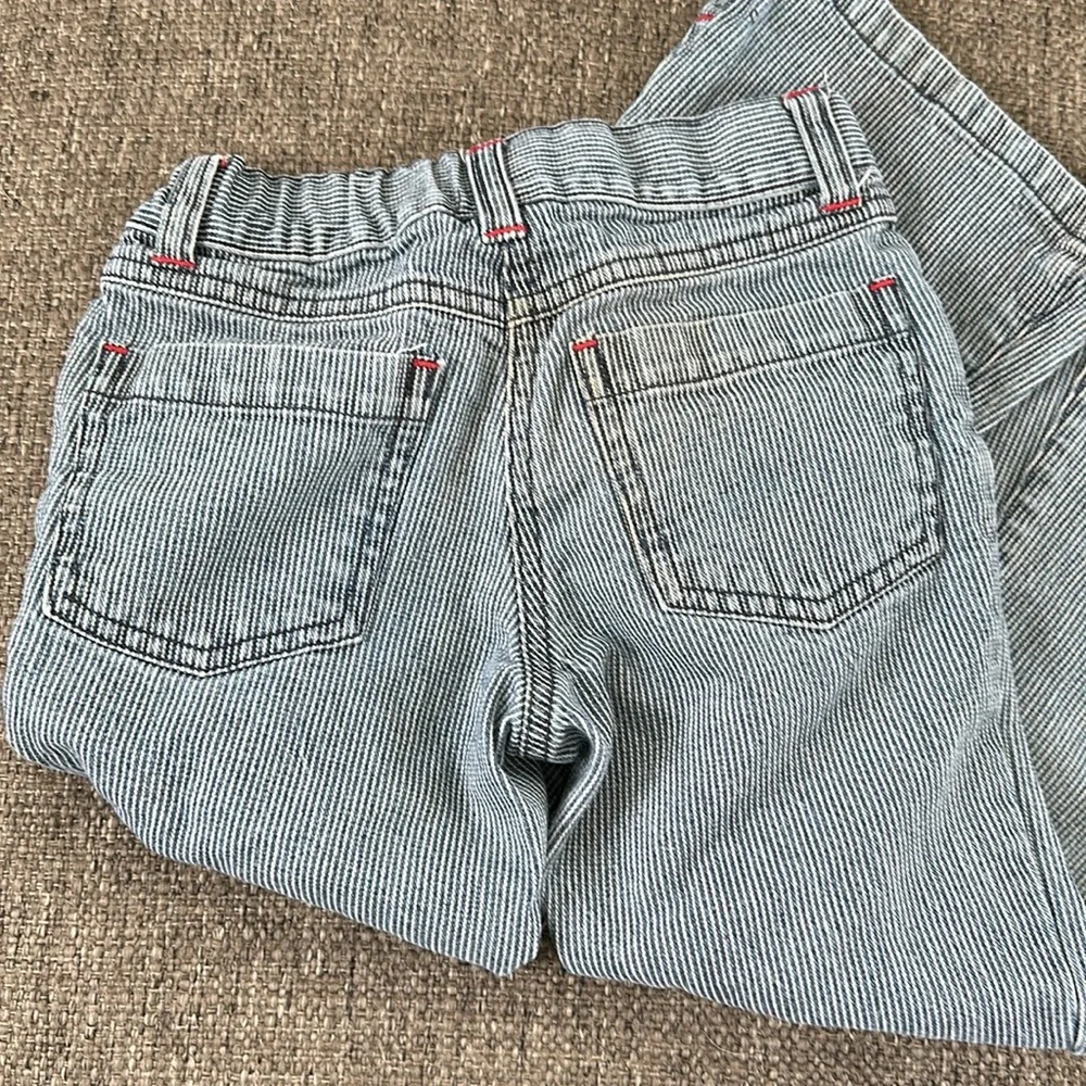 Gymboree Kids Size 4 Blue Railroad Stripe Denim Flare Pants Jeans